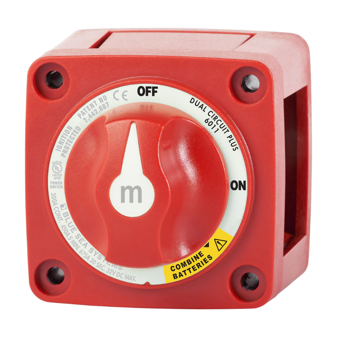 Blue Sea Systems m-Series Mini Dual Circuit Plusâ„¢ Battery Switch - Red 6011