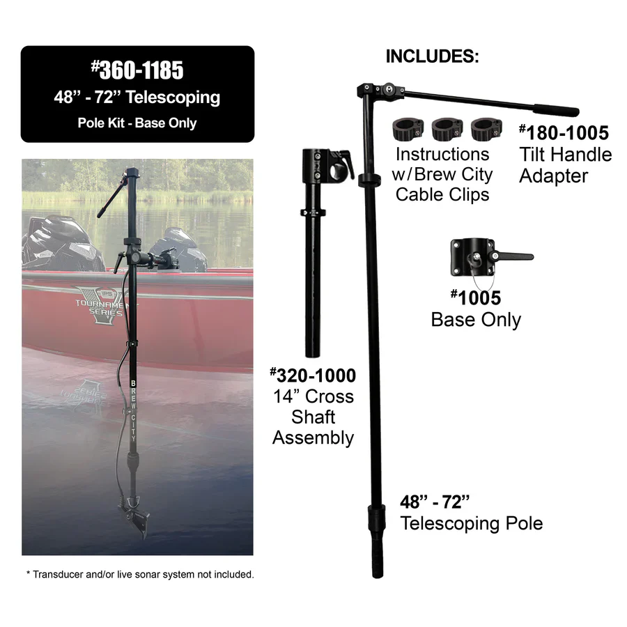 Brew City 48" - 72" Telescoping Pole Kit w/Tilt Handle (Base Only) 360-1185