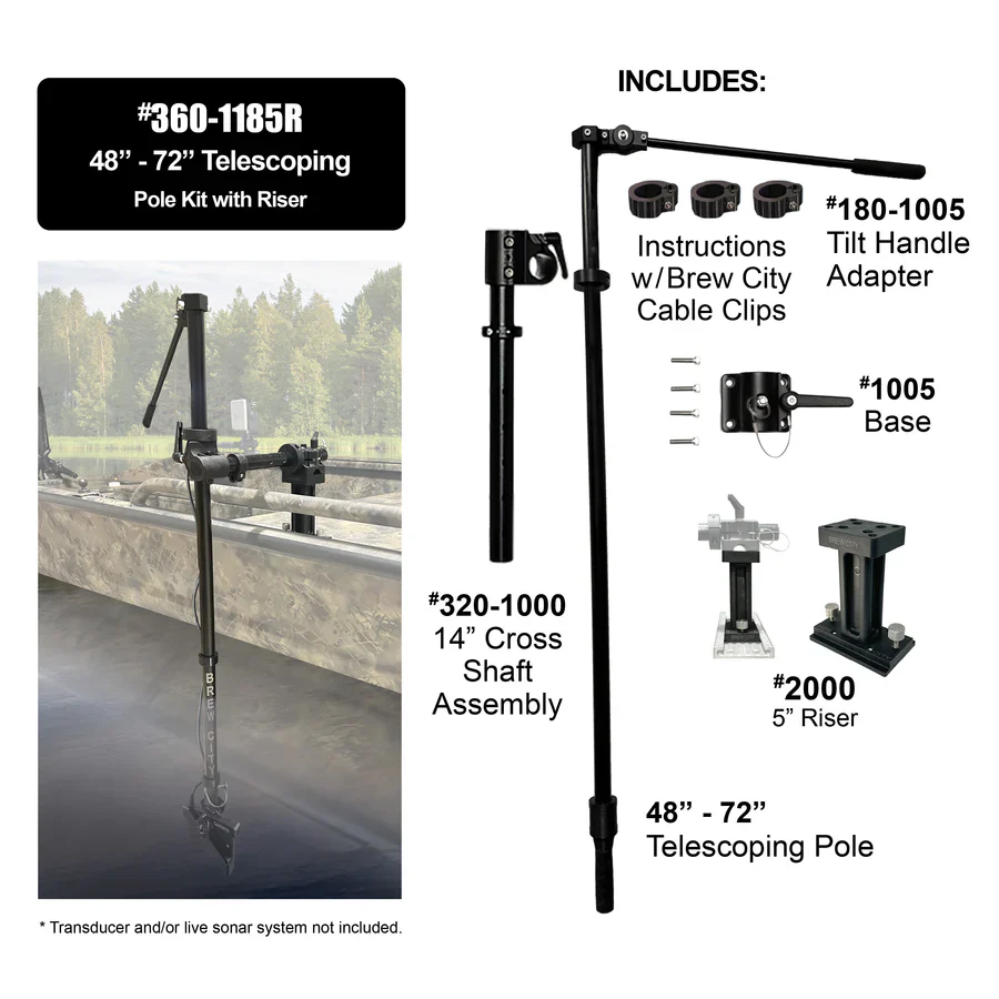 Brew City 48" - 72" Telescoping Pole Kit w/Tilt Handle (5" Riser) 360-1185R