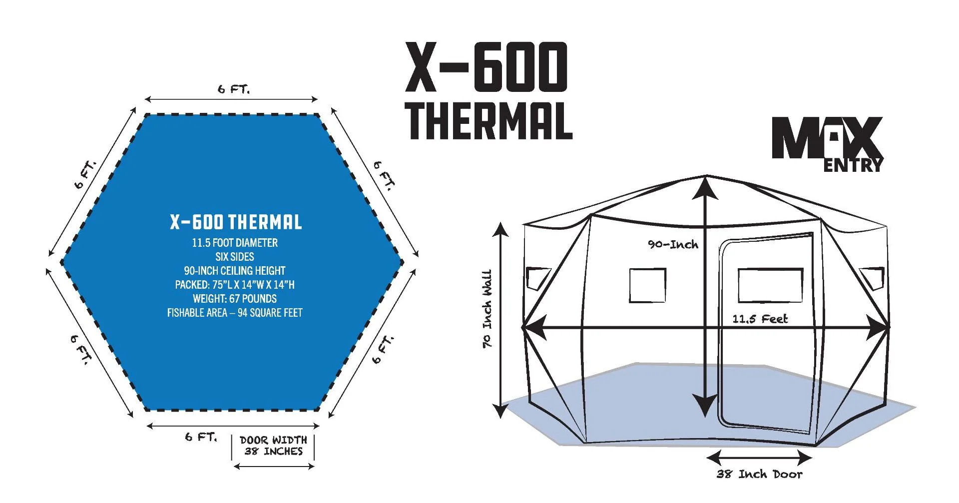 Clam X-600 Ice Ops Edition (Folds Of Honor) Thermal Pop-Up - Image 3