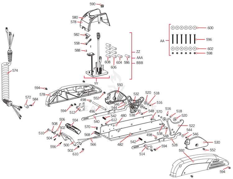 Minn Kota RAMP-MOTOR, LEFT FW 3 5/8" P/N: 2323915 - Image 3
