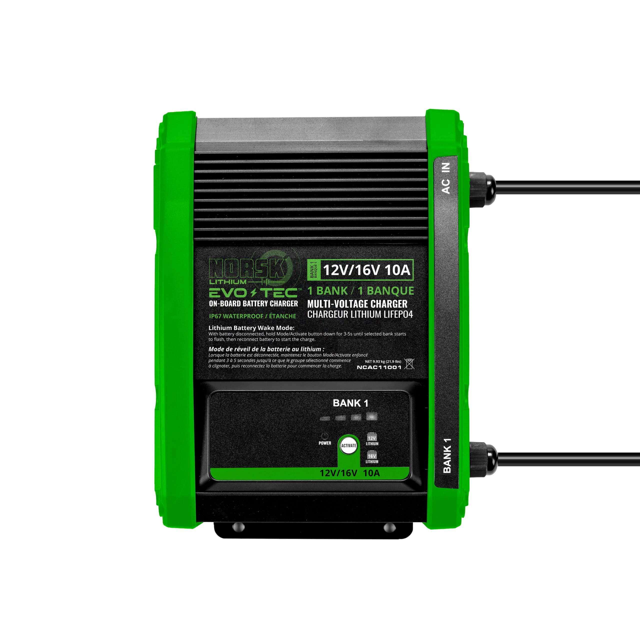 Norsk On-Board EVO-TEC™ Charger - 1 Bank | (12v/16v 10Ah)