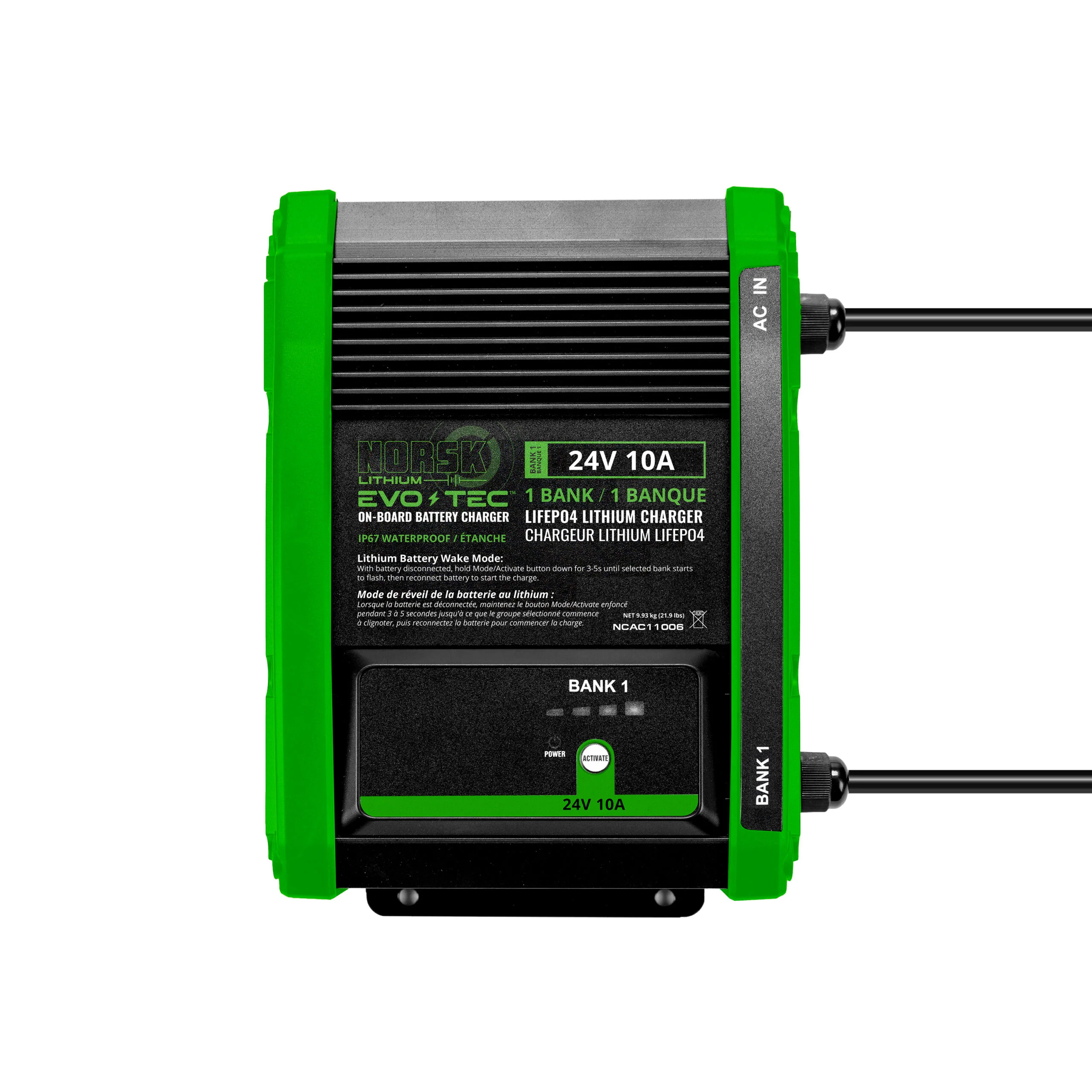Norsk On-Board EVO-TECâ„¢ Charger - 1 Bank | (24v 10Ah)
