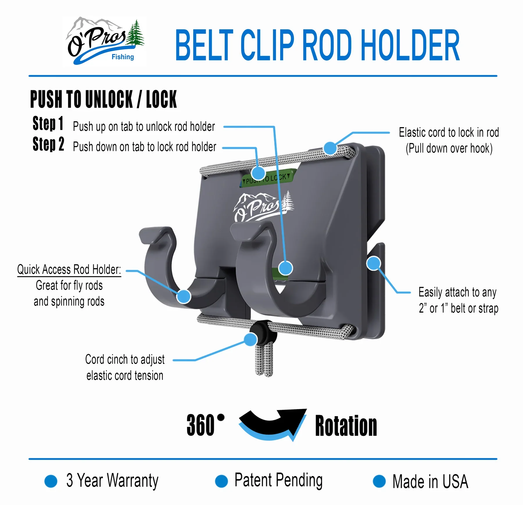 O'Pros Belt Clip Rod Holder - Image 2