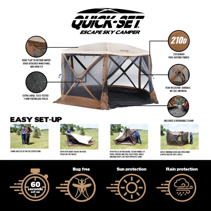 Quick-Set Escape Sky Camper Screen Shelter (6 Sided) - Image 4
