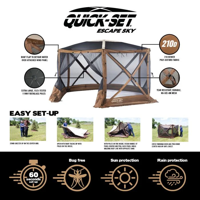 Quick-Set Escape Sky Screen Shelter (6 Sided) - Image 3
