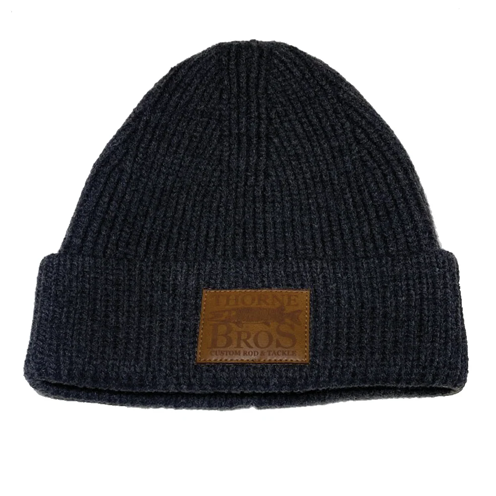 Thorne Bros Leather Patch Knit Beanie