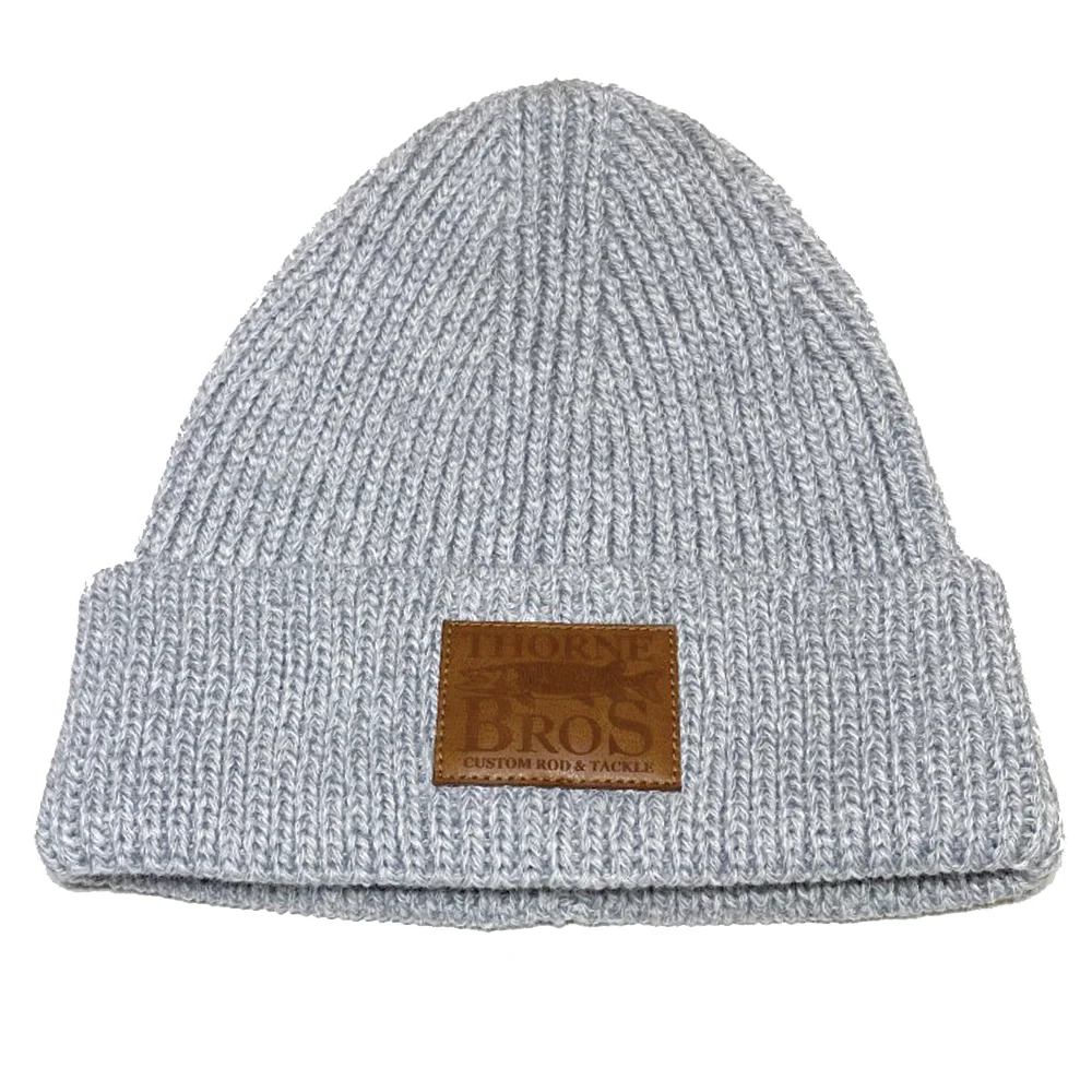 Thorne Bros Leather Patch Knit Beanie - Image 2