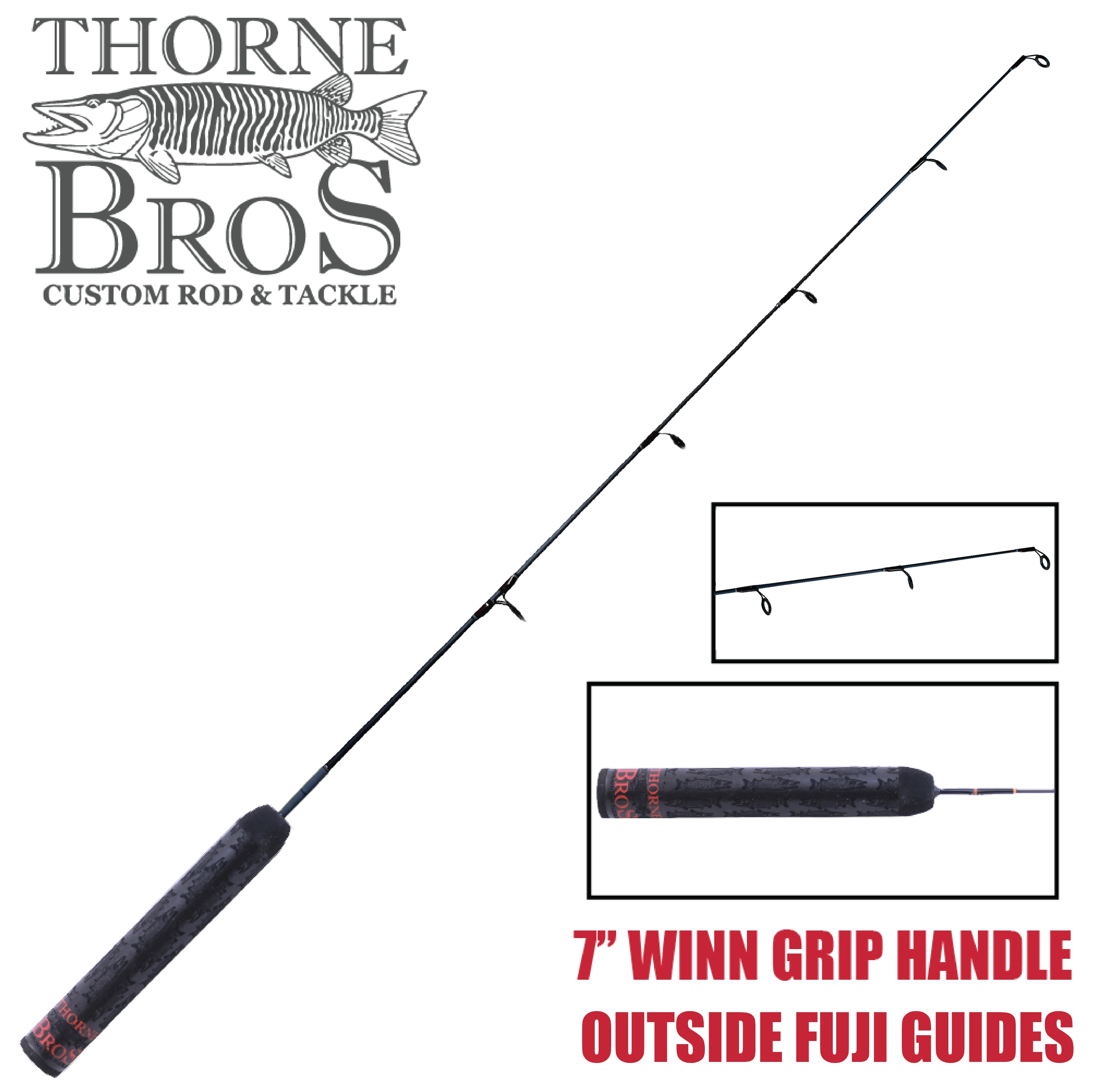 Thorne Bros Custom Ice Rod -  Walleye Medium Heavy Sweet Heart Options - Image 6
